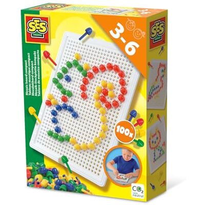 Creative 14046 Compact mozaïekbord, 100 spelden in 4 kleuren, herbruikbare set voor jonge kinderen Creative 14046 Compact mozaïekbord, 100 spelden in 4 kleuren, herbruikbare set voor jonge kinderen