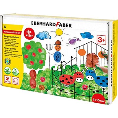 Eberhard Faber 578806 EFA Color vingerverf, 6 kleuren à 100 ml, niet-giftige vingerverf voor kinderen Eberhard Faber 578806 EFA Color vingerverf, 6 kleuren à 100 ml, niet-giftige vingerverf voor kinderen