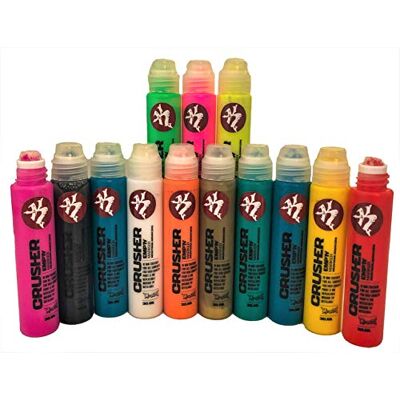 klamottenstore Squeezer Marker Art Hobby Design Graffiti pennen, intense kleuren, zeer waterbestendig, afzonderlijk navulbaar met verwisselbare vulling, 30 ml (zilveren flitser) klamottenstore Squeezer Marker Art Hobby Design Graffiti pennen, intense kleuren, zeer waterbestendig, afzonderlijk navulbaar met verwisselbare vulling, 30 ml (zilveren flitser)