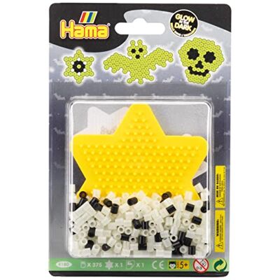 Hama Beads 4180 375 stuks lichtgevende strijkkralen Midi met ca. 375 lichtgevende strijkkralen met een diameter van 5 mm, penplaten, strijkpapier, creatief plezier voor kleintjes en Hama Beads 4180 375 stuks lichtgevende strijkkralen Midi met ca. 375 lichtgevende strijkkralen met een diameter van 5 mm, penplaten, strijkpapier, creatief plezier voor kleintjes en
