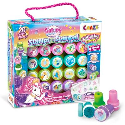 CRAZE GALUPY Kinderstempels zeemeermin cadeau 20 wasbare stempels voor kinderen Inktstempel Eenhoorn Zeemeermin Speelgoed 4 Kleuren Creatieve Spelen CRAZE GALUPY Kinderstempels zeemeermin cadeau 20 wasbare stempels voor kinderen Inktstempel Eenhoorn Zeemeermin Speelgoed 4 Kleuren Creatieve Spelen