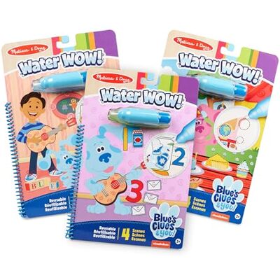 Melissa & Doug Blues Clues & You! Water WOW!! Set van 3 reisdagboeken, activiteitenblok, 3+, cadeau voor jongens of meisjes Melissa & Doug Blues Clues & You! Water WOW!! Set van 3 reisdagboeken, activiteitenblok, 3+, cadeau voor jongens of meisjes