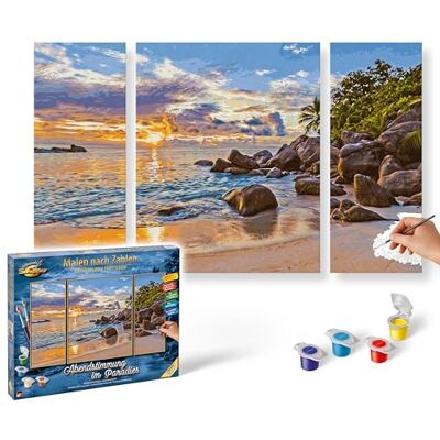 Schipper 609260906 schilderen op nummer avondsfeer in het paradijs afbeeldingen schilderen voor volwassenen met penselen en acrylverf drieluik 50 x 80 cm Schipper 609260906 schilderen op nummer avondsfeer in het paradijs afbeeldingen schilderen voor volwassenen met penselen en acrylverf drieluik 50 x 80 cm