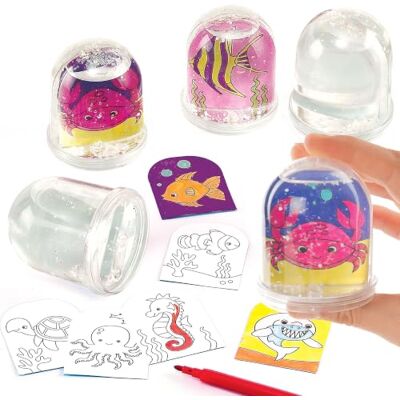 Baker Ross Sealife ET437 sneeuwballen, kleurrijk, 4 stuks Baker Ross Sealife ET437 sneeuwballen, kleurrijk, 4 stuks