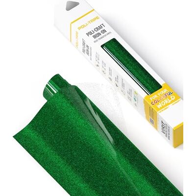 POLI-TAPE POLI-FLEX® PEARL GLITTER® Glitterfolie voor textiel, flexibele folie met glittereffect, opstrijkbaar, plotterfolie voor DIY T-shirts, groen, 30,5 cm x 61 cm POLI-TAPE POLI-FLEX® PEARL GLITTER® Glitterfolie voor textiel, flexibele folie met glittereffect, opstrijkbaar, plotterfolie voor DIY T-shirts, groen, 30,5 cm x 61 cm