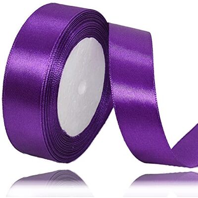 ALOHOVME Satijnen lint paars om te knutselen, 25 mm x 23 m, effen kleur voor geschenkverpakking, ballonnen, taartdecoratie, haarstrikken, naaiprojecten, bruidsboeket en ALOHOVME Satijnen lint paars om te knutselen, 25 mm x 23 m, effen kleur voor geschenkverpakking, ballonnen, taartdecoratie, haarstrikken, naaiprojecten, bruidsboeket en