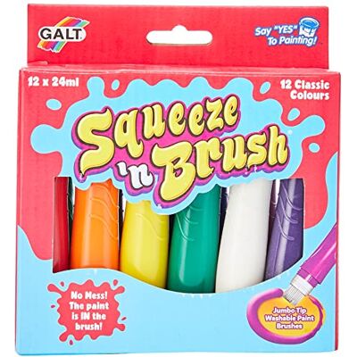 Galt Ziggy Art Squeeze 'n Brush, 12 klassieke kleuren Galt Ziggy Art Squeeze 'n Brush, 12 klassieke kleuren
