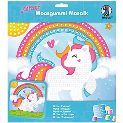 Ursus 8420011 – mozaïekverf van schuimrubber, schuimrubber, eenhoorn-motief, voor het maken van een schuimrubberafbeelding, 432 stuks schuimrubberen stickers in verschillende kleuren, model, houder, doe-het-zelf-handleiding (mogelijk niet beschikbaar in h Ursus 8420011 – mozaïekverf van schuimrubber, schuimrubber, eenhoorn-motief, voor het maken van een schuimrubberafbeelding, 432 stuks schuimrubberen stickers in verschillende kleuren, model, houder, doe-het-zelf-handleiding (mogelijk niet beschikbaar in h