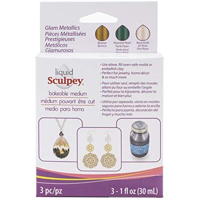 Sculpey Polyform vloeibaar medium-glas, 3 x 29 ml, metaal ALSGLM1 Sculpey Polyform vloeibaar medium-glas, 3 x 29 ml, metaal ALSGLM1