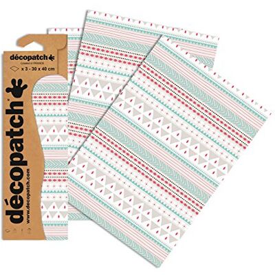 décopatch Set van 3 vellen Apache patroonpapier 30 x 40 cm Voor gebruik met lijm en vernis Décopach Ref. C715O Veelkleurig décopatch Set van 3 vellen Apache patroonpapier 30 x 40 cm Voor gebruik met lijm en vernis Décopach Ref. C715O Veelkleurig