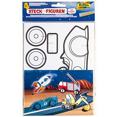 Folia 23349 steekfiguren van karton 4 stuks ideaal voor knutselen en vormgeven met kinderen Folia 23349 steekfiguren van karton 4 stuks ideaal voor knutselen en vormgeven met kinderen