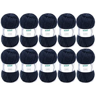 Gründl Lisa Premium Uni brei- en haakgaren (zacht en pluizig karakter, onderhoudsvriendelijk, wasbaar, 100% acryl, 50 g/133 m. Naalddikte: 3,5-4,5, 10 bollen à 50 g), marineblauw Gründl Lisa Premium Uni brei- en haakgaren (zacht en pluizig karakter, onderhoudsvriendelijk, wasbaar, 100% acryl, 50 g/133 m. Naalddikte: 3,5-4,5, 10 bollen à 50 g), marineblauw