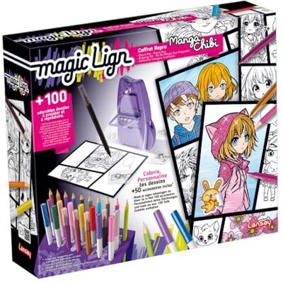 Lansay MANGA CHIBI Magic Lign – reproductieset – meer dan 100 illustraties om te projecteren en te tekenen – schattige manga-figuren – leren tekenen – creatieve activiteit – vanaf 7 jaar Lansay MANGA CHIBI Magic Lign – reproductieset – meer dan 100 illustraties om te projecteren en te tekenen – schattige manga-figuren – leren tekenen – creatieve activiteit – vanaf 7 jaar
