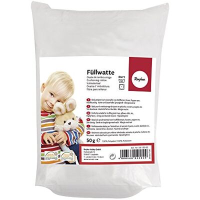 Rayher Wattenvulling, hobby, zeer zacht, zak van 300 g, 100% polyester, wasbaar, meerkleurig Rayher Wattenvulling, hobby, zeer zacht, zak van 300 g, 100% polyester, wasbaar, meerkleurig