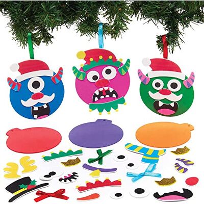 Baker Ross FX368 Monster 8 stuks schuimrubber decoraties voor kinderen, kerstdecoratie voor kinderen Baker Ross FX368 Monster 8 stuks schuimrubber decoraties voor kinderen, kerstdecoratie voor kinderen