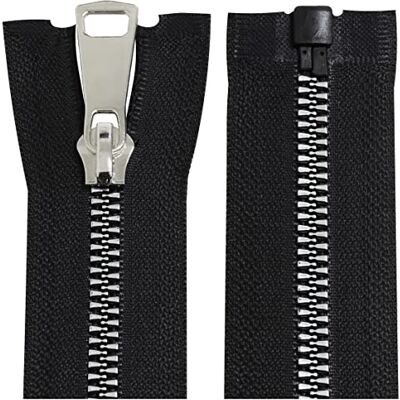 AERZETIX C64171 Set van 2 geïnjecteerde ritssluitingen/ritssluitingen nr. 5 80 cm zelfborgend deelbaar Decoratieve metalen trekkoord Kleur Zwart/Zilver Mesh Schuif fournituren kleding Jasje AERZETIX C64171 Set van 2 geïnjecteerde ritssluitingen/ritssluitingen nr. 5 80 cm zelfborgend deelbaar Decoratieve metalen trekkoord Kleur Zwart/Zilver Mesh Schuif fournituren kleding Jasje