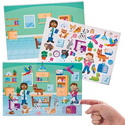 Baker Ross FN070 Vet Sticker Scenes 5 stuks stickers voor kinderen, doe-het-zelf kinderstickers Baker Ross FN070 Vet Sticker Scenes 5 stuks stickers voor kinderen, doe-het-zelf kinderstickers