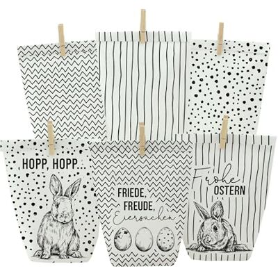 Papierdrachen set van 12 zwarte bedrukte geschenkzakjes voor Pasen witte zakken Vrolijk Pasen ideaal cadeau-idee of paasdecoratie met houten klemmen Paasnest om te knutselen en cadeau te geven Pasen Papierdrachen set van 12 zwarte bedrukte geschenkzakjes voor Pasen witte zakken Vrolijk Pasen ideaal cadeau-idee of paasdecoratie met houten klemmen Paasnest om te knutselen en cadeau te geven Pasen