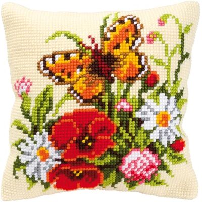 Vervaco Kruissteek Kit Volledige Kussen Set Bloemen Met Vlinder Decoratie Handmatig Borduurwerk Kit Volwassen Kunst Creatief Cadeau DIY ca. 40 x 40 cm Cross Stitch Borduurwerk Vervaco Kruissteek Kit Volledige Kussen Set Bloemen Met Vlinder Decoratie Handmatig Borduurwerk Kit Volwassen Kunst Creatief Cadeau DIY ca. 40 x 40 cm Cross Stitch Borduurwerk