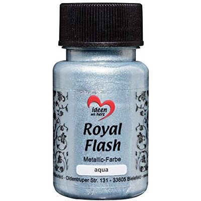 Ideen mit Herz Royal Flash Metallic acrylverf met de fijnste glitterdeeltjes, 50 ml (aqua/lichtblauw) Ideen mit Herz Royal Flash Metallic acrylverf met de fijnste glitterdeeltjes, 50 ml (aqua/lichtblauw)