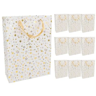 Idena 30355-10 geschenkzakjes van papier, sterren, 18 x 23 x 8 cm, 10 stuks Idena 30355-10 geschenkzakjes van papier, sterren, 18 x 23 x 8 cm, 10 stuks