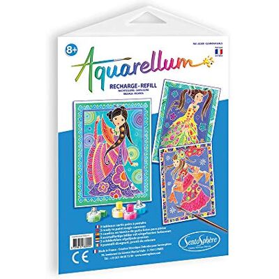 Sentosphère Navulverpakking Aquarellum GLAMOUR GIRLS Navulverpakking Aquarellum kaarten schilderset magische aquarelverf vanaf 8 jaar gemaakt in Frankrijk, blauw Sentosphère Navulverpakking Aquarellum GLAMOUR GIRLS Navulverpakking Aquarellum kaarten schilderset magische aquarelverf vanaf 8 jaar gemaakt in Frankrijk, blauw