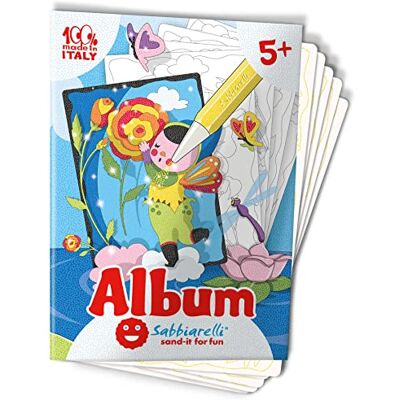 Sabbiarelli – Album De Feeën van de Bloemen Zelfklevende Bladeren voor Bevat 5 zelfklevende A5-tekeningen, 100% Made in Italy, knutselwerk, kinderen 5-12 jaar, gekleurd zand niet inbegrepen Sabbiarelli – Album De Feeën van de Bloemen Zelfklevende Bladeren voor Bevat 5 zelfklevende A5-tekeningen, 100% Made in Italy, knutselwerk, kinderen 5-12 jaar, gekleurd zand niet inbegrepen