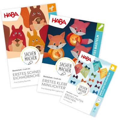 HABA Sachenmacher 2014002 Herfstknutselset voor kinderen vanaf 3 jaar, eerste knutselset met draken, eekhoorns en lichtdecoratie, creatieve set voor de herfst, 3 stuks HABA Sachenmacher 2014002 Herfstknutselset voor kinderen vanaf 3 jaar, eerste knutselset met draken, eekhoorns en lichtdecoratie, creatieve set voor de herfst, 3 stuks