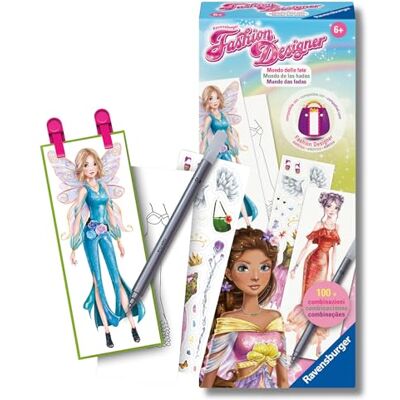 Ravensburger Fashion Designer: Fairy World, spel voor kinderen vanaf 6 jaar, maak en ontwerp mode-sets, accessoires, stickers, met ondersteuning om te tekenen Ravensburger Fashion Designer: Fairy World, spel voor kinderen vanaf 6 jaar, maak en ontwerp mode-sets, accessoires, stickers, met ondersteuning om te tekenen