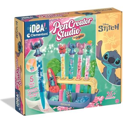 Clementoni IDea Disney Stitch Studio voor het maken van pennen creatieve set voor kinderen vanaf 6 jaar pennenmaker met Disney Stitch figuren Clementoni IDea Disney Stitch Studio voor het maken van pennen creatieve set voor kinderen vanaf 6 jaar pennenmaker met Disney Stitch figuren
