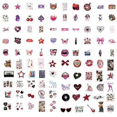 EHDWXVZM 100 bandstickers, stickers voor meisjes, Y2K-stickers, laptopstickers, waterdichte telefoonstickers, cadeaus voor meisjes. EHDWXVZM 100 bandstickers, stickers voor meisjes, Y2K-stickers, laptopstickers, waterdichte telefoonstickers, cadeaus voor meisjes.