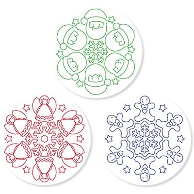 Sunnysue 200-02 kerstmandala-stempel van hout, 3-delig Sunnysue 200-02 kerstmandala-stempel van hout, 3-delig