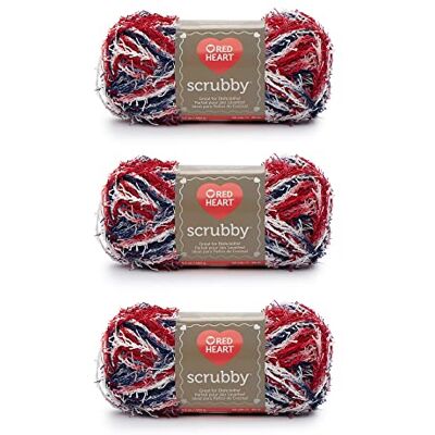 Red Heart Scrubby Americana polyester garen, 85 g, 4 medium (gekamd), 78 m Red Heart Scrubby Americana polyester garen, 85 g, 4 medium (gekamd), 78 m