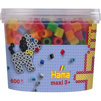 Hama 8572 creatieve vrije tijd, pot, 600 parels, om te strijken, maat maxi, neon Hama 8572 creatieve vrije tijd, pot, 600 parels, om te strijken, maat maxi, neon