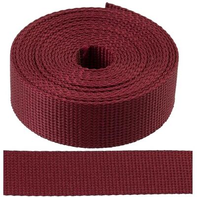 AERZETIX Sangle polyamide couleur bordeaux 3 mètres largeur 25 mm pour couture, fixation, bricolage, DIY AERZETIX Sangle polyamide couleur bordeaux 3 mètres largeur 25 mm pour couture, fixation, bricolage, DIY