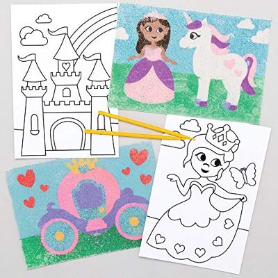 Baker Ross Kleurrijke Sand Prinses Illustraties Voorontworpen Zelfklevende Zandkunst Afbeeldingen voor Kinderen (Verpakking van 8) Baker Ross Kleurrijke Sand Prinses Illustraties Voorontworpen Zelfklevende Zandkunst Afbeeldingen voor Kinderen (Verpakking van 8)