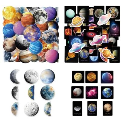 HDGSAFD 100 Planetstickers, creatieve stickers, waterdichte stickers, decoratieve stickers, geschikt voor koffers, muren, albums. HDGSAFD 100 Planetstickers, creatieve stickers, waterdichte stickers, decoratieve stickers, geschikt voor koffers, muren, albums.