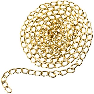 AERZETIX Decoratieve ketting 2 m met schakel 10x16 mm metaal goudkleurig doe-het-zelf creaties schouderriem handtas projecten woondecoratie AERZETIX Decoratieve ketting 2 m met schakel 10x16 mm metaal goudkleurig doe-het-zelf creaties schouderriem handtas projecten woondecoratie