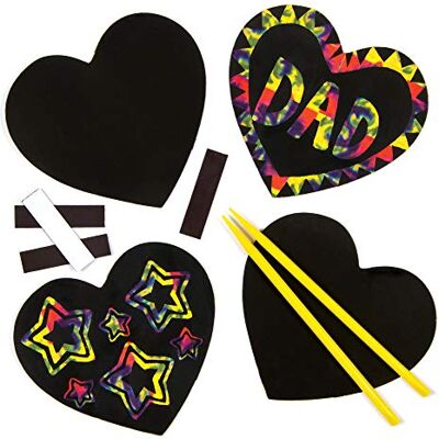 Baker Ross Magnetische kras decoraties in hartvorm (10 stuks) knutselen voor Valentijnsdag en Moederdag Baker Ross Magnetische kras decoraties in hartvorm (10 stuks) knutselen voor Valentijnsdag en Moederdag