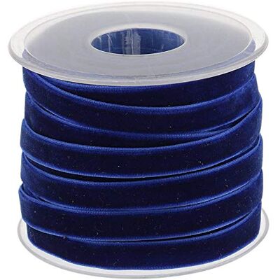 POFET Rol fluwelen lint voor knutselen en decoreren, blauw, 18 m x 10 mm POFET Rol fluwelen lint voor knutselen en decoreren, blauw, 18 m x 10 mm