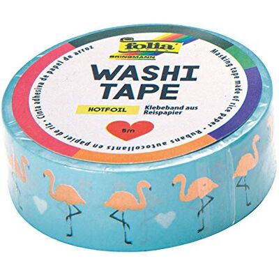 Folia Washi Tape 26102 rijstpapier plakband, hotfoil roségoud flamingo's ca. 5 m x 15 mm Folia Washi Tape 26102 rijstpapier plakband, hotfoil roségoud flamingo's ca. 5 m x 15 mm