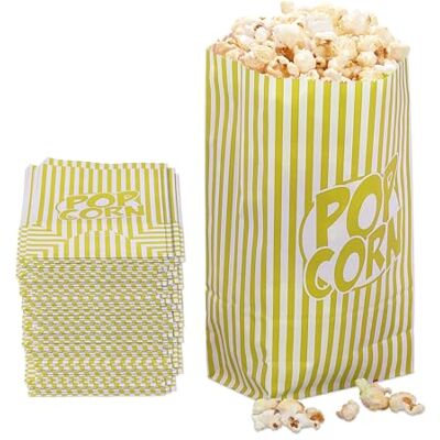 Relaxdays Popcornzakken, 144 stuks, gestreept, kleine zakjes voor filmavond, van papier, retrostijl, geel/wit Relaxdays Popcornzakken, 144 stuks, gestreept, kleine zakjes voor filmavond, van papier, retrostijl, geel/wit