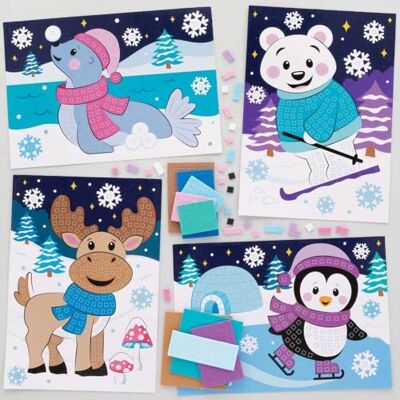 Baker Ross FC287 Mozaïekset voor kinderen, Arctische vrienden, 4 stuks, creatieve kinderset, mozaïek, creatieve vrije tijd, mozaïek, stickers, scrapbooking Baker Ross FC287 Mozaïekset voor kinderen, Arctische vrienden, 4 stuks, creatieve kinderset, mozaïek, creatieve vrije tijd, mozaïek, stickers, scrapbooking