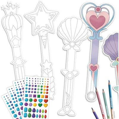 Papierdrachen Knutselset voor kinderen, toverstaven om in te kleuren, creatief, creatief, 4-delig, kinderverjaardag, vanaf 3 jaar Papierdrachen Knutselset voor kinderen, toverstaven om in te kleuren, creatief, creatief, 4-delig, kinderverjaardag, vanaf 3 jaar