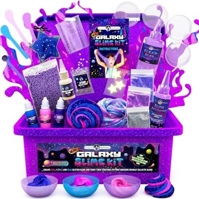 Original Stationery Mini Galaxy Slime Kit met Glow in The Dark Slime Powder om Glitter Slime & Galactic Slime Kit voor Meisjes 10-12 Original Stationery Mini Galaxy Slime Kit met Glow in The Dark Slime Powder om Glitter Slime & Galactic Slime Kit voor Meisjes 10-12