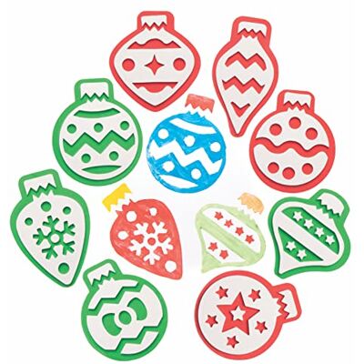 Baker Ross FC103 stempelkussen voor kinderen van schuimrubber, motief kerstballen, 10 stuks, schuimstempel, stempelmotief, kinderstempel, stempelkussen, creatieve vrije tijd voor kinderen Baker Ross FC103 stempelkussen voor kinderen van schuimrubber, motief kerstballen, 10 stuks, schuimstempel, stempelmotief, kinderstempel, stempelkussen, creatieve vrije tijd voor kinderen