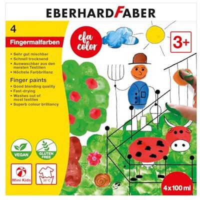 Eberhard Faber EFA Color 578804 vingerverf 100 ml, sneldrogend en wasbaar, voor het mengen en creatief kleuren Eberhard Faber EFA Color 578804 vingerverf 100 ml, sneldrogend en wasbaar, voor het mengen en creatief kleuren