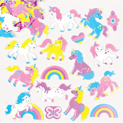 Baker Ross Eenhoorns en regenboogstickers van schuim (verpakking van 120) creatief materiaal voor kinderen en volwassenen, AG781 Baker Ross Eenhoorns en regenboogstickers van schuim (verpakking van 120) creatief materiaal voor kinderen en volwassenen, AG781