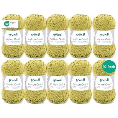 Gründl Cotton Quick Uni, voordeelverpakking 10 bollen à 50 g (duurzame wol, onderhoudsvriendelijk wasbaar garen van 100% katoen, 50 g / 125 m, naalddikte: 3 4, 10 x 50 g), lichtolijf Gründl Cotton Quick Uni, voordeelverpakking 10 bollen à 50 g (duurzame wol, onderhoudsvriendelijk wasbaar garen van 100% katoen, 50 g / 125 m, naalddikte: 3 4, 10 x 50 g), lichtolijf