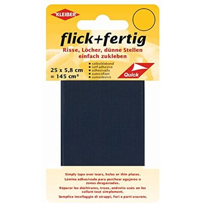 Kleiber 145 cm² Flick + klaar zelfklevende reparatietape van nylon, marineblauw Kleiber 145 cm² Flick + klaar zelfklevende reparatietape van nylon, marineblauw